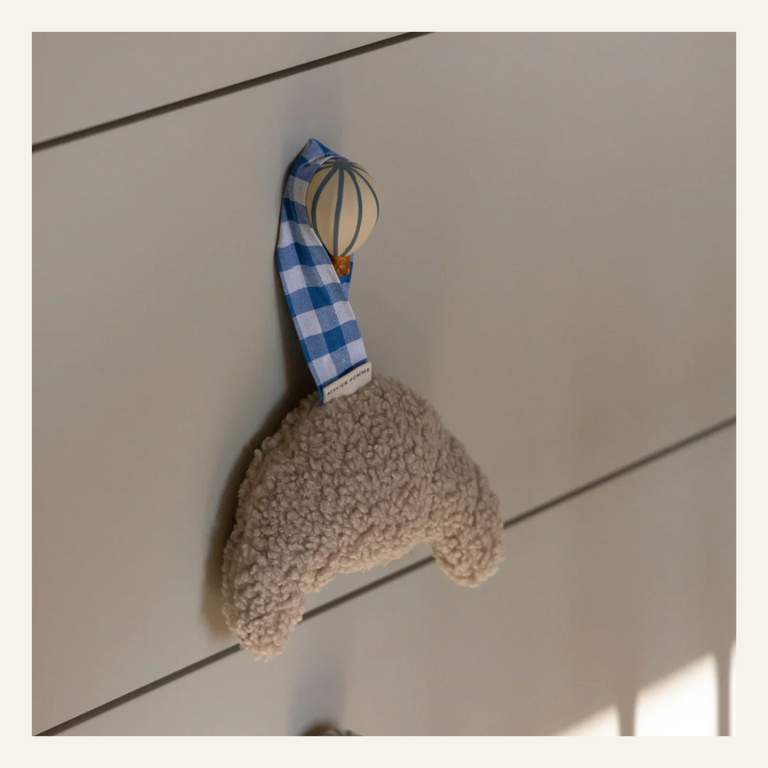 Atelier Pomme Atelier Pomme Pacifier Cloth | Bonjour little croissant Boogie Blue