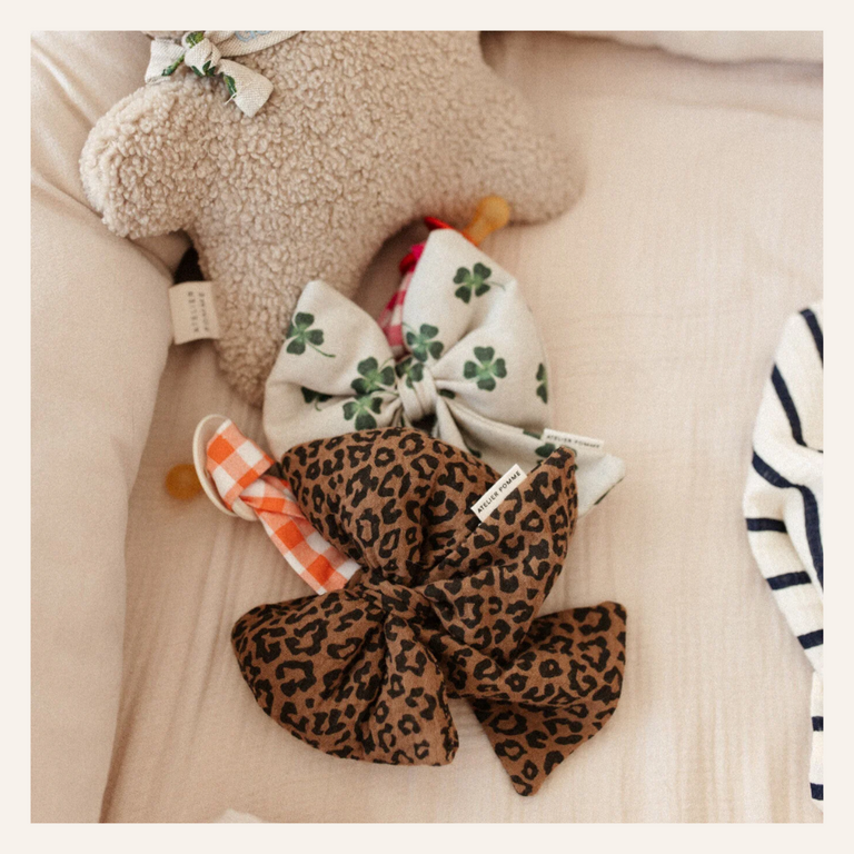 Atelier Pomme Atelier Pomme Pacifier Cloth | Put a bow on it Leopard
