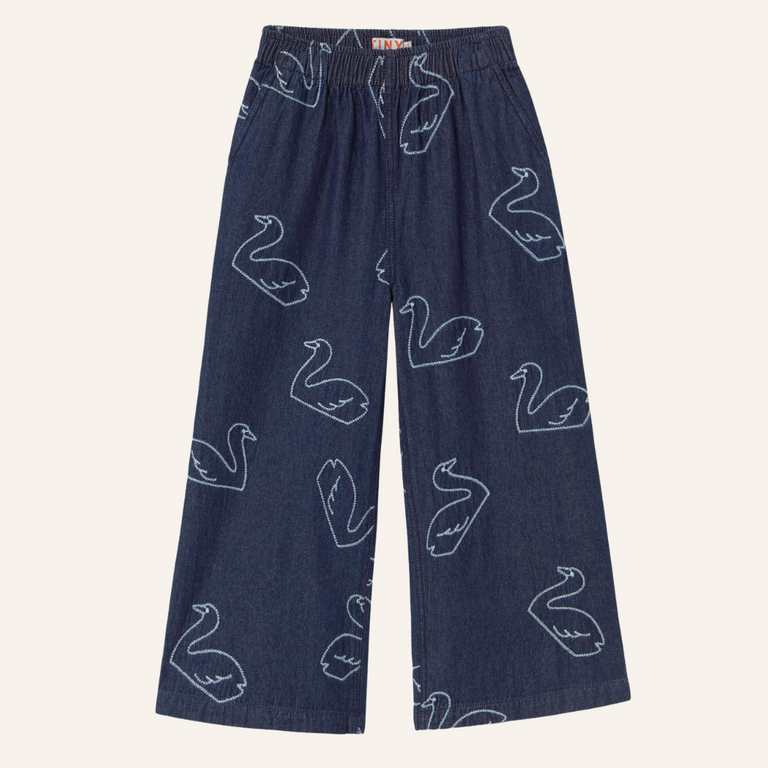 Tiny Cottons Tiny Cottons Big swan denim pant