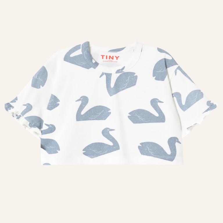 Tiny Cottons Tiny Cottons Big swans knitted crop tee