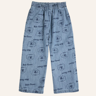 Bobo Choses Bobo Choses Pickles the dog all over light denim pants