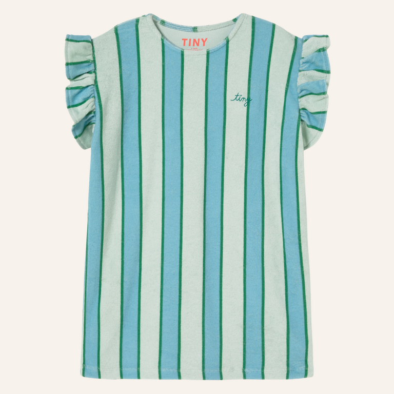 Tiny Cottons Tiny Cottons Retro stripes blue towel dress