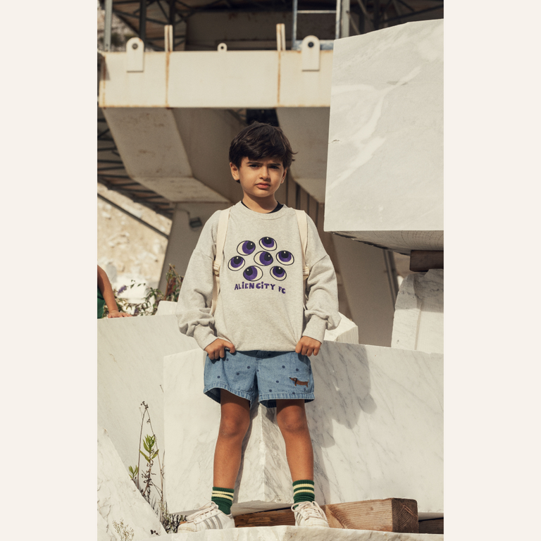 Mini Rodini Mini Rodini Eyes emb sweatshirt - Grey