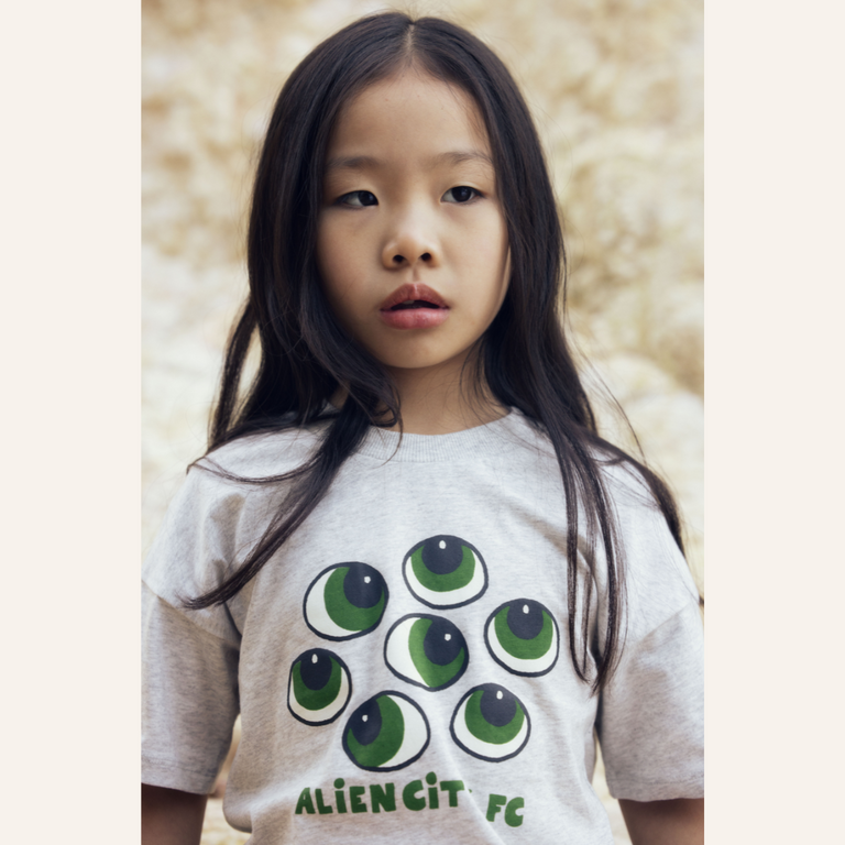 Mini Rodini Mini Rodini Eyes sp tee - Grey