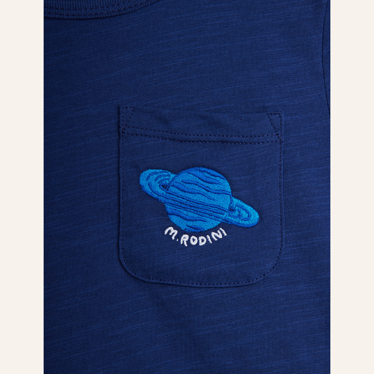 Mini Rodini Mini Rodini Planet emb ss tee - Blue