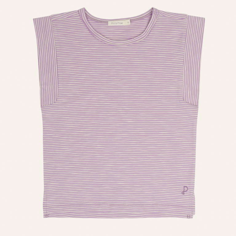 Phil&Phae Phil&Phae Boxy tee stripes - Bright lilac