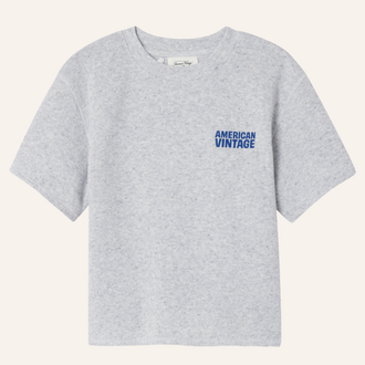 American Vintage AMV Kid sweat T-shirt Evona -  Gris clair chine