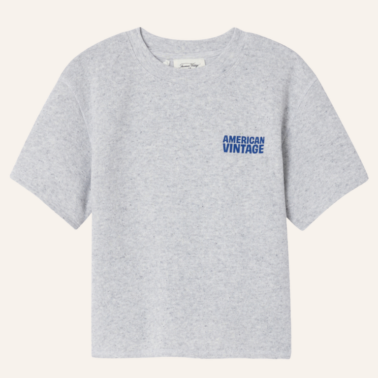 American Vintage AMV Kid sweat T-shirt Evona -  Gris clair chine