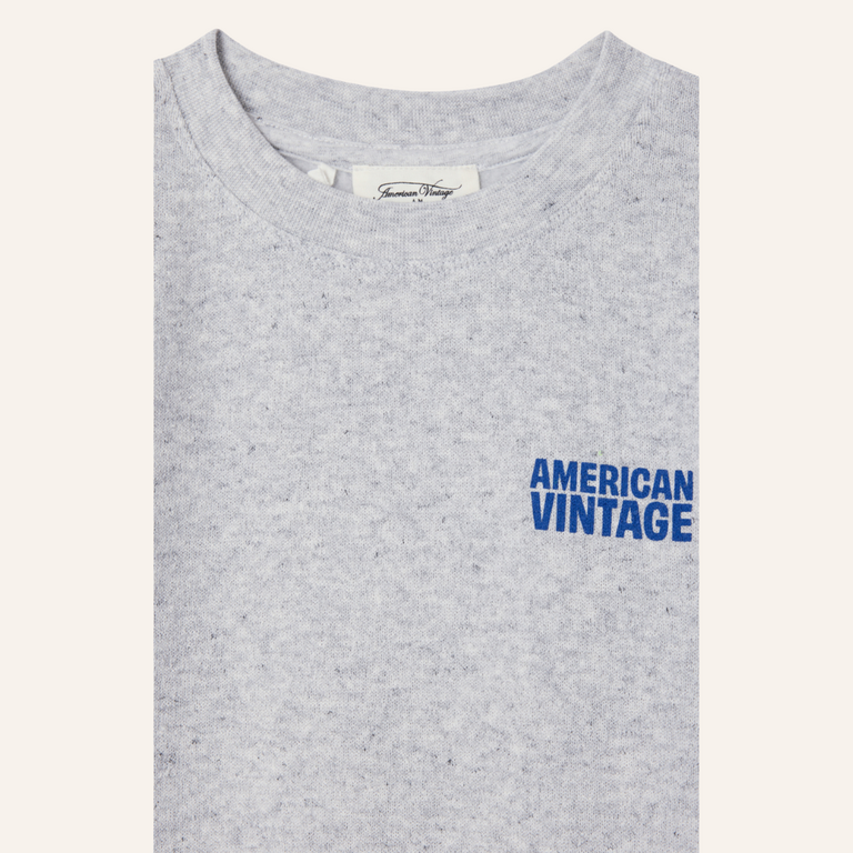 American Vintage AMV Kid sweat T-shirt Evona -  Gris clair chine
