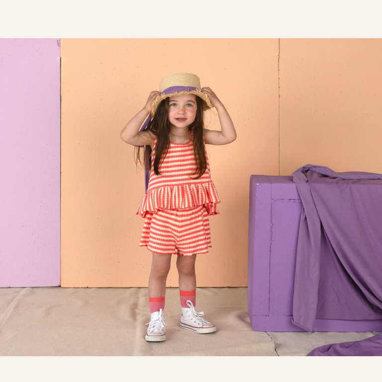 Nixnut Nixnut Sum top - Coral stripe