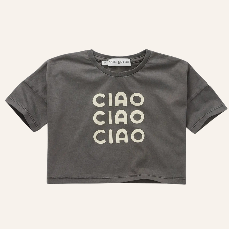 Sproet & Sprout Sproet&Sprout Cropped top ciao - Washed black