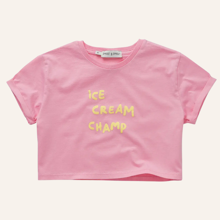 Sproet & Sprout Sproet&Sprout Boxy T-shirt ice cream - Podium pink