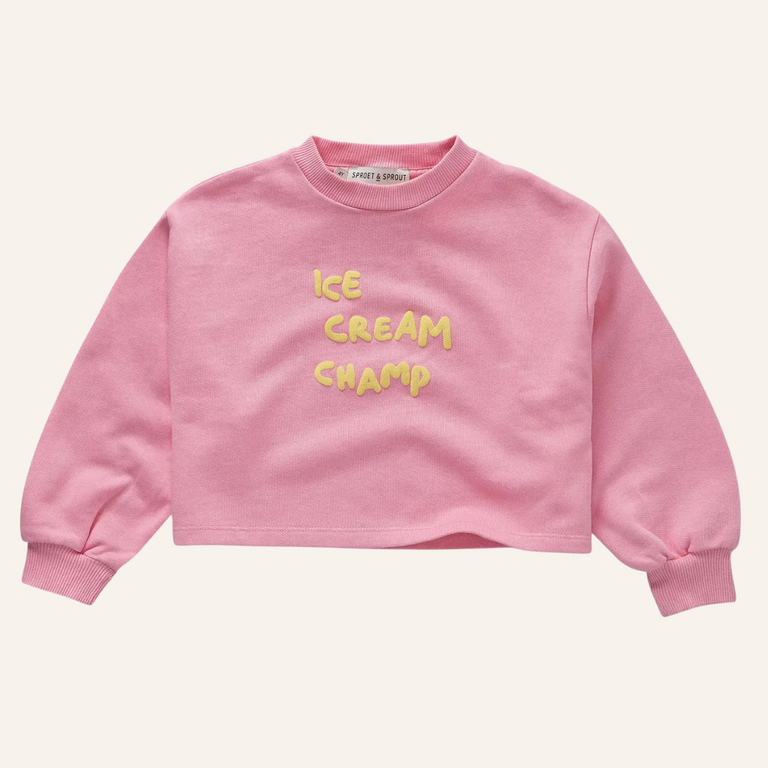 Sproet & Sprout Sproet&Sprout Boxy batman sleeve ice cream - podium pink