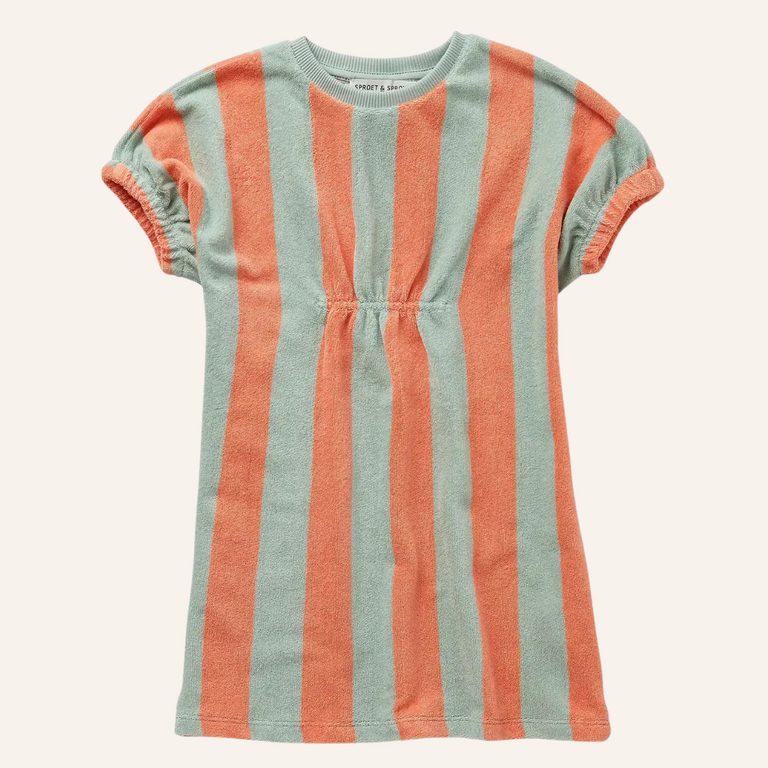 Sproet & Sprout Sproet&Sprout Loose dress stripes - Silt green