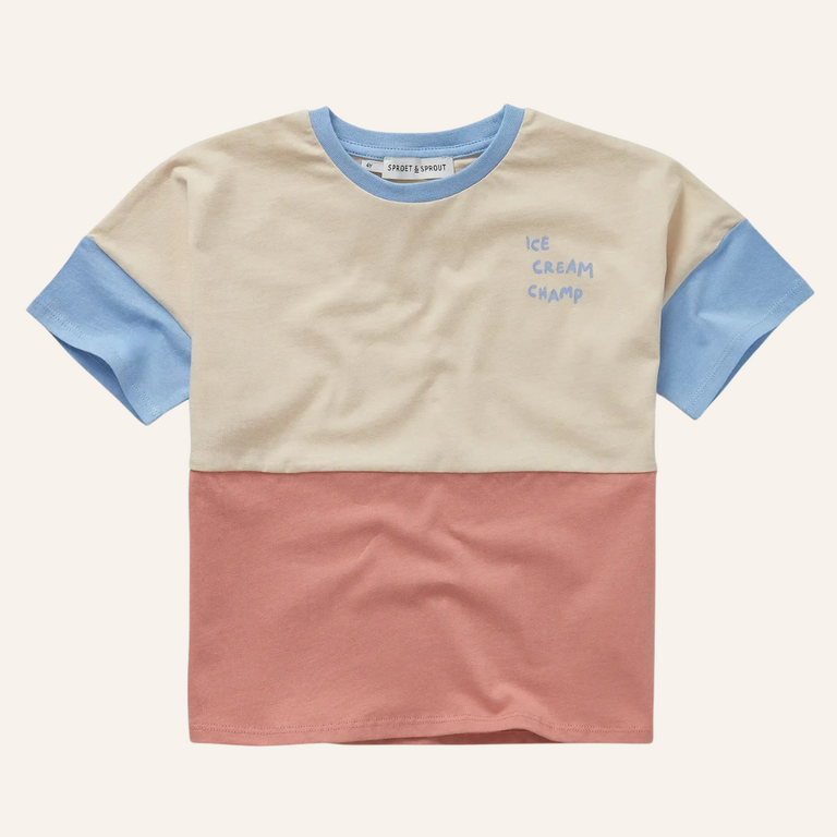 Sproet & Sprout Sproet&Sprout T-shirt colorblock - Sesame