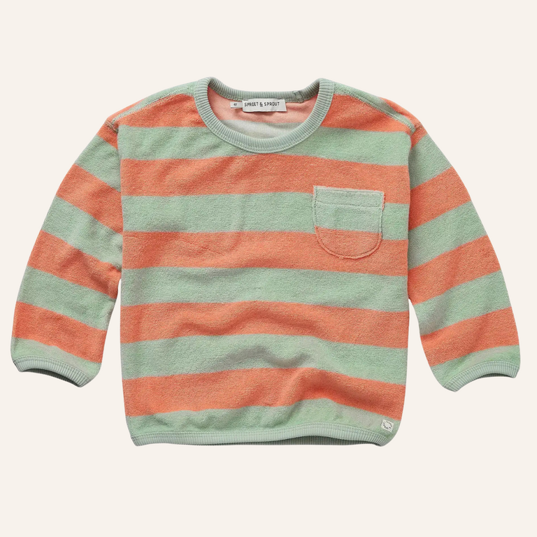 Sproet & Sprout Sproet&Sprout Terry sweatshirt stripes - Silt green