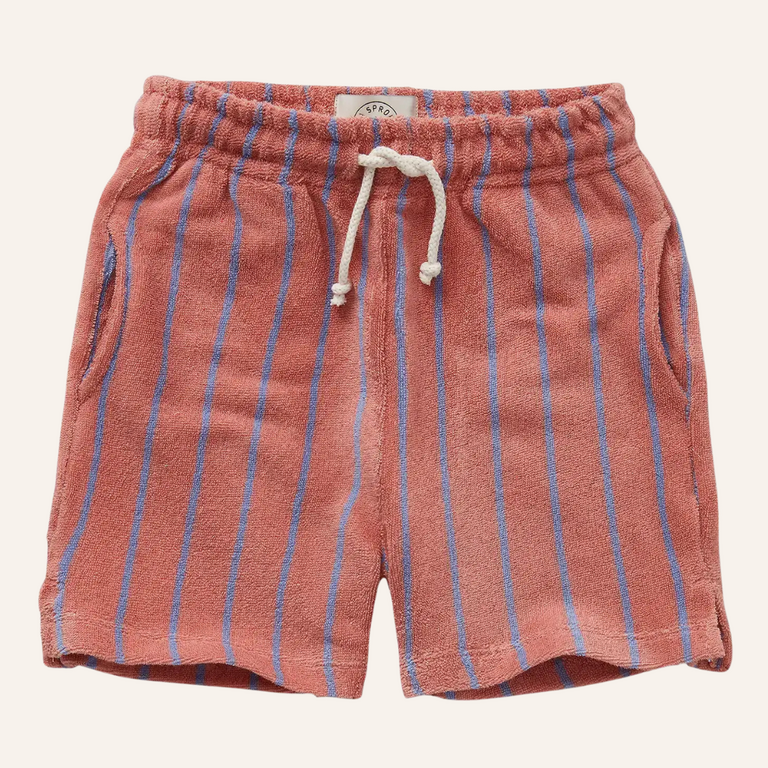Sproet & Sprout Sproet&Sprout Terry shorts small stripes - Rose dawn