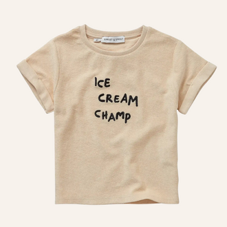 Sproet & Sprout Sproet&Sprout Terry T-shirt ice cream champ - Sesame