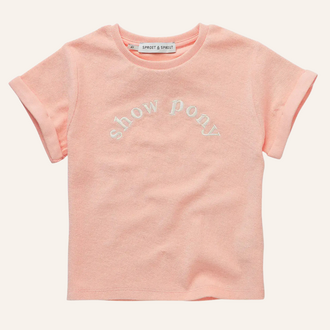 Sproet & Sprout Sproet&Sprout Terry T-shirt show pony - Blush pink