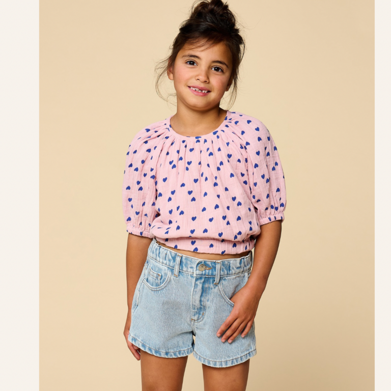 Petit Blush Petit Blush Adele blouse - Candy hearts