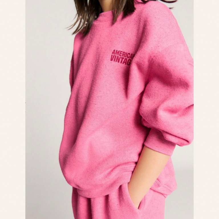 American Vintage AMV Kid sweatshirt Evona -  Overdyed Raspberry