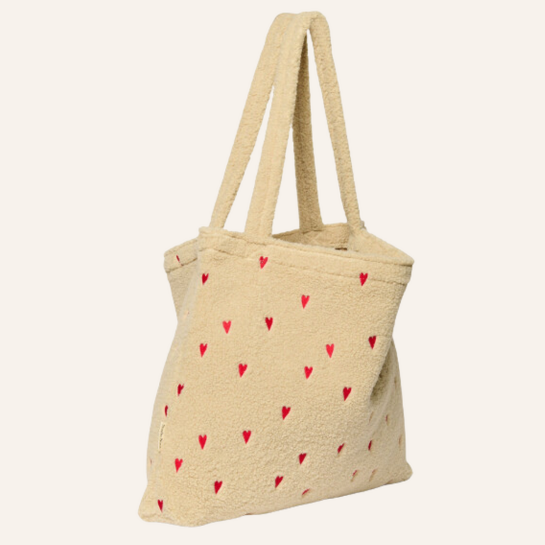 Studio Noos Studio Noos Teddy Mom Bag | Ecru Hearts