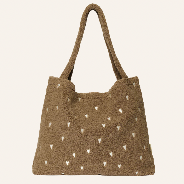 Studio Noos Studio Noos Teddy Mom Bag | Brown Hearts