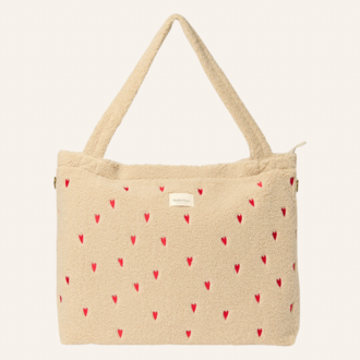 Studio Noos Studio Noos Teddy Diaper Bag | Ecru Hearts