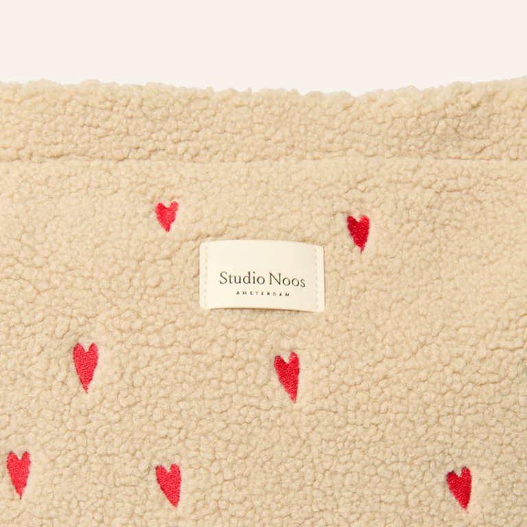 Studio Noos Studio Noos Teddy Diaper Bag | Ecru Hearts