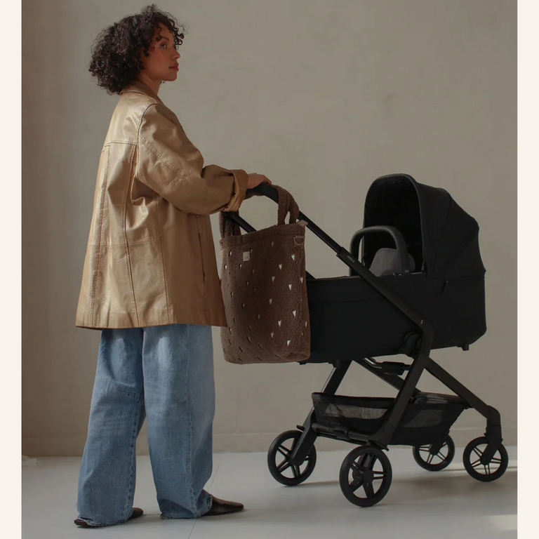 Studio Noos Studio Noos Teddy Diaper Bag | Brown Hearts