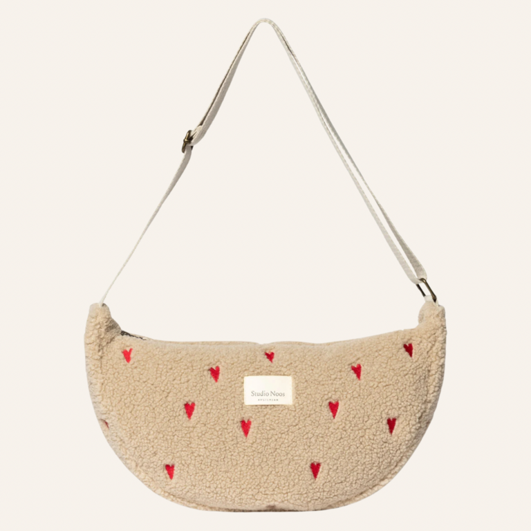Studio Noos Studio Noos Teddy Adult Fanny Pack | Ecru Hearts