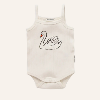 Sproet & Sprout Sproet&Sprout romper Swan - Off white
