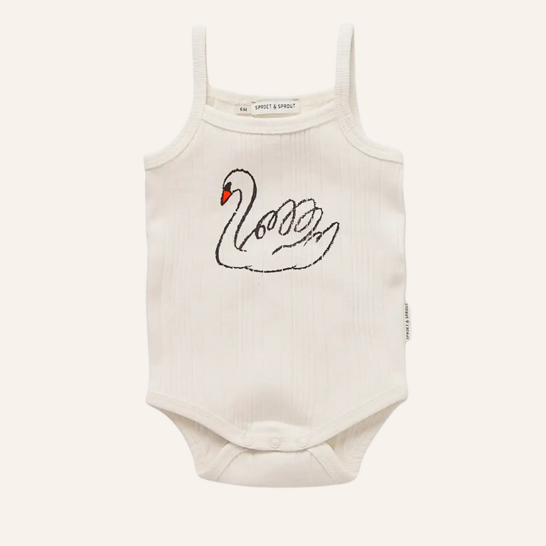 Sproet & Sprout Sproet&Sprout romper Swan - Off white