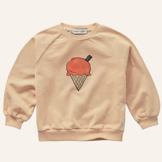 Sproet & Sprout Sproet & Sprout Baby Raglan Sweatshirt Ice cream  - Sand