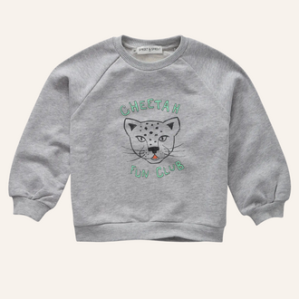 Sproet & Sprout Sproet & Sprout Baby Raglan Sweatshirt Cheetah  - Grey Melee