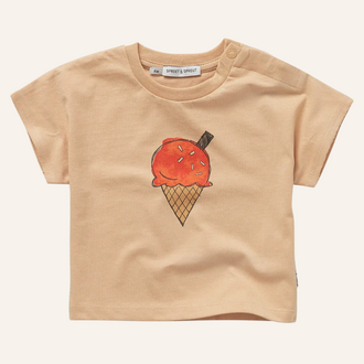 Sproet & Sprout Sproet & Sprout Baby T-shirt Ice Cream -  Sand