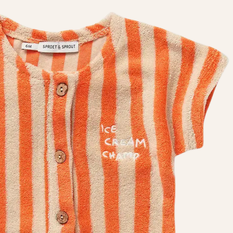 Sproet & Sprout Sproet&Sprout baby Terry onesie - Sesame