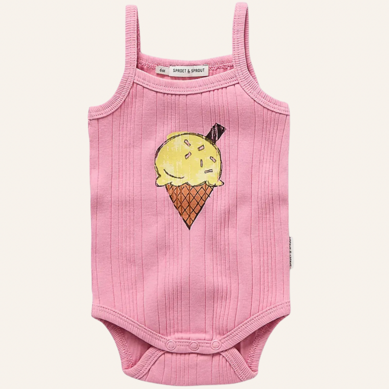 Sproet & Sprout Sproet&Sprout Strap romper ice cream - Pink