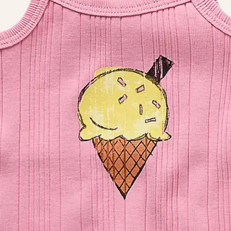 Sproet & Sprout Sproet&Sprout Strap romper ice cream - Pink