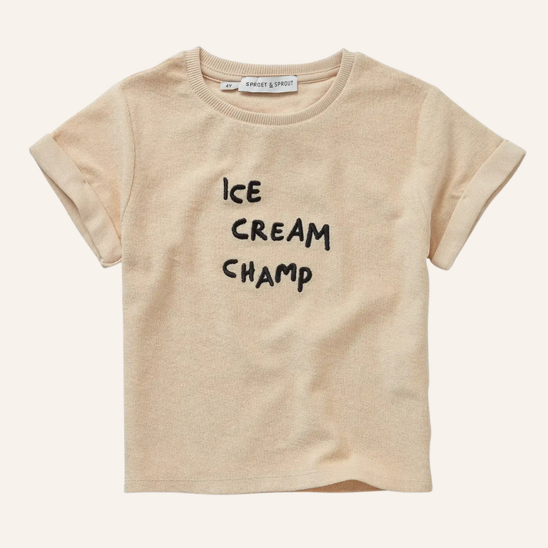 Sproet & Sprout Sproet&Sprout baby terry t-shirt ice cream - Sesame