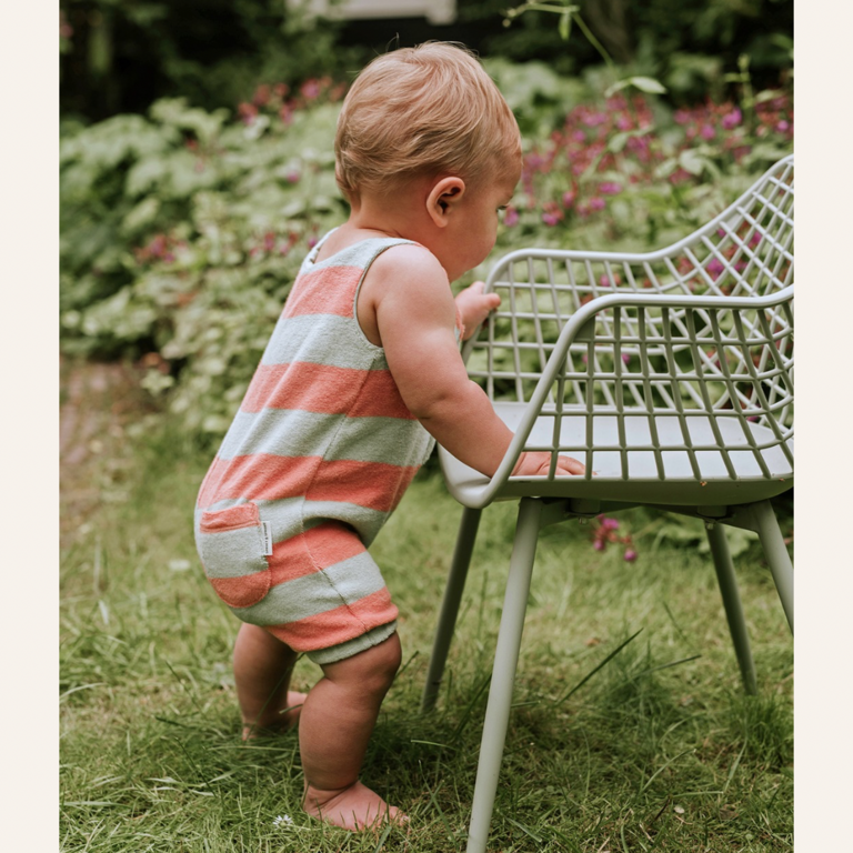 Sproet & Sprout Sproet&Sprout baby terry jumpsuit stripes - Silt green