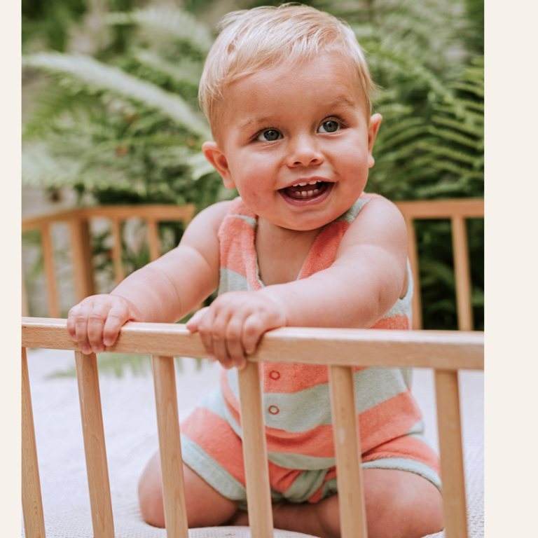 Sproet & Sprout Sproet&Sprout baby terry jumpsuit stripes - Silt green