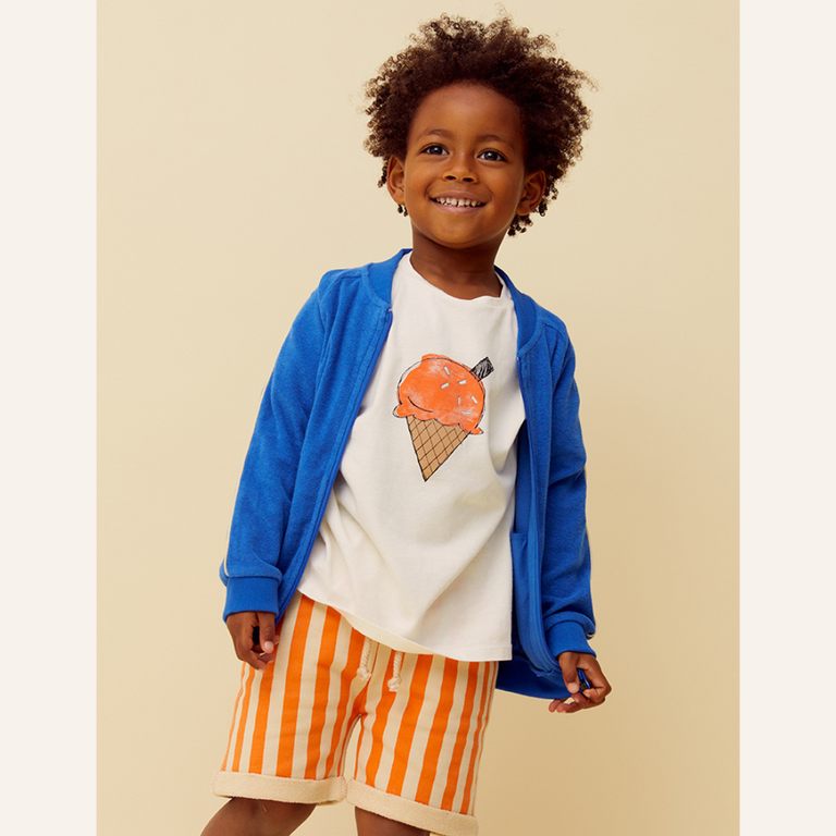 Sproet & Sprout Sproet&Sprout Sweat shorts small stripes - Sesame