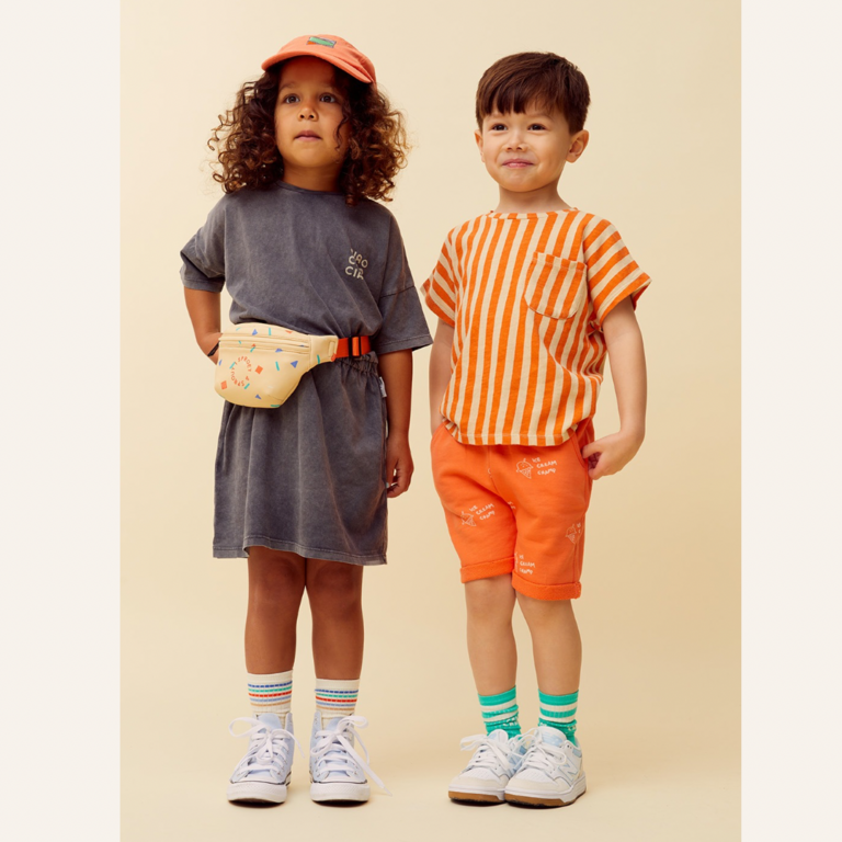 Sproet & Sprout Sproet&Sprout Linen T-shirt stripes - Sesame