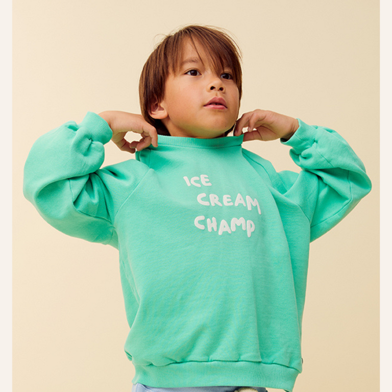 Sproet & Sprout Sproet&Sprout sweatshirt Ice Cream Champ - Jade Green