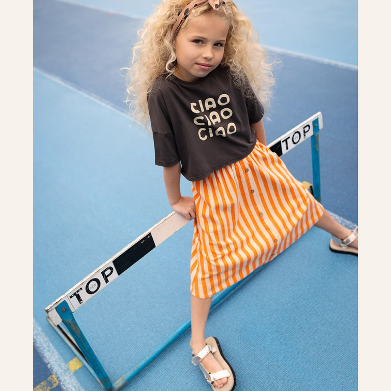 Sproet & Sprout Sproet&Sprout Cropped top ciao - Washed black