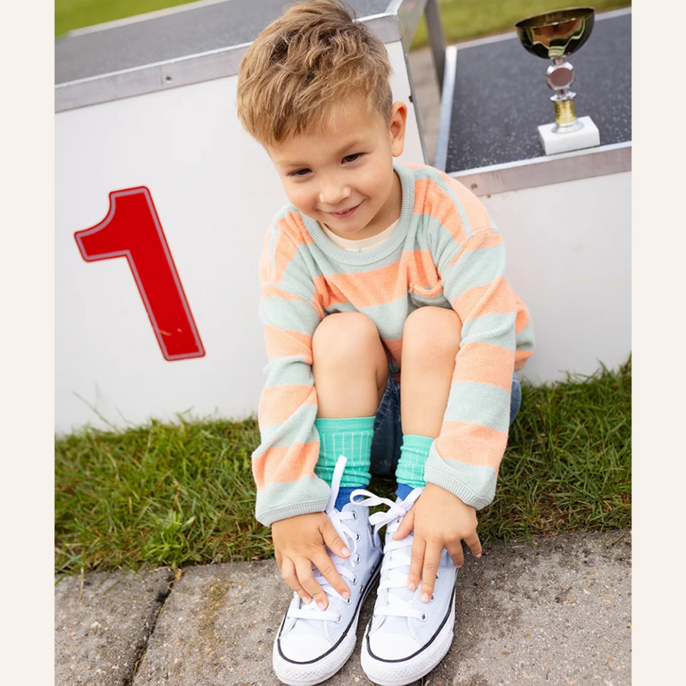 Sproet & Sprout Sproet&Sprout Terry sweatshirt stripes - Silt green