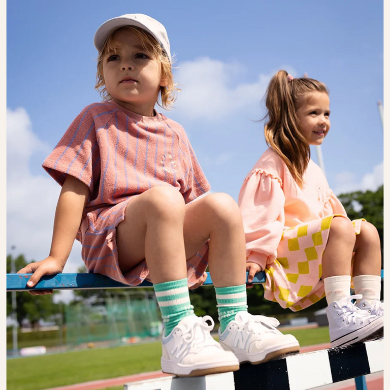 Sproet & Sprout Sproet&Sprout Terry shorts small stripes - Rose dawn