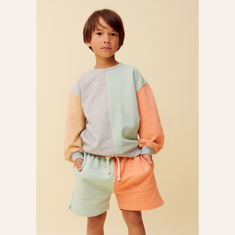 Sproet & Sprout Sproet&Sprout Sweatshort colourblock - Orange ace