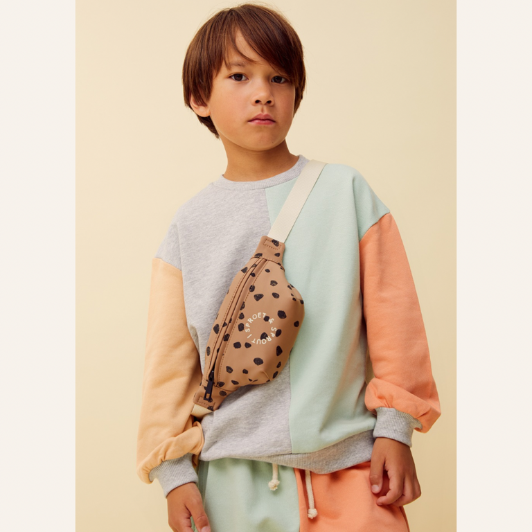 Sproet & Sprout Sproet&Sprout Sweatshort colourblock - Orange ace